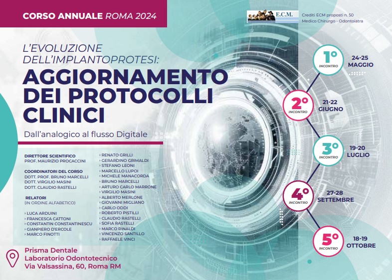 ROMA – L’evoluzione dell’implantoprotesi: aggiornamento dei protocolli clinici – annuale 2024